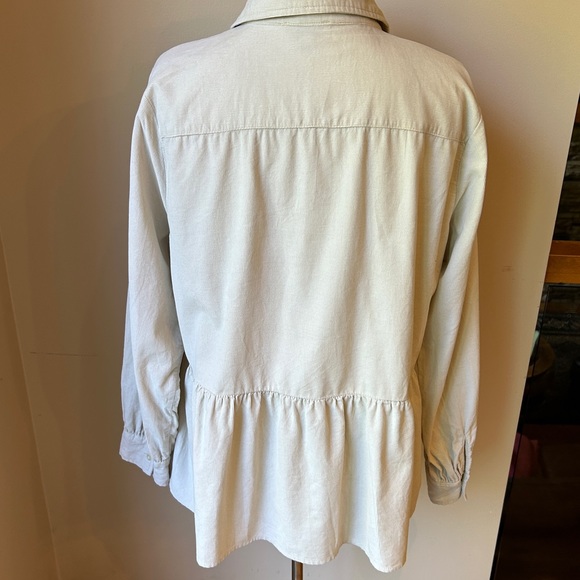 Lightweight Corduroy Peplum button down top by Loft - Picture 3 of 6